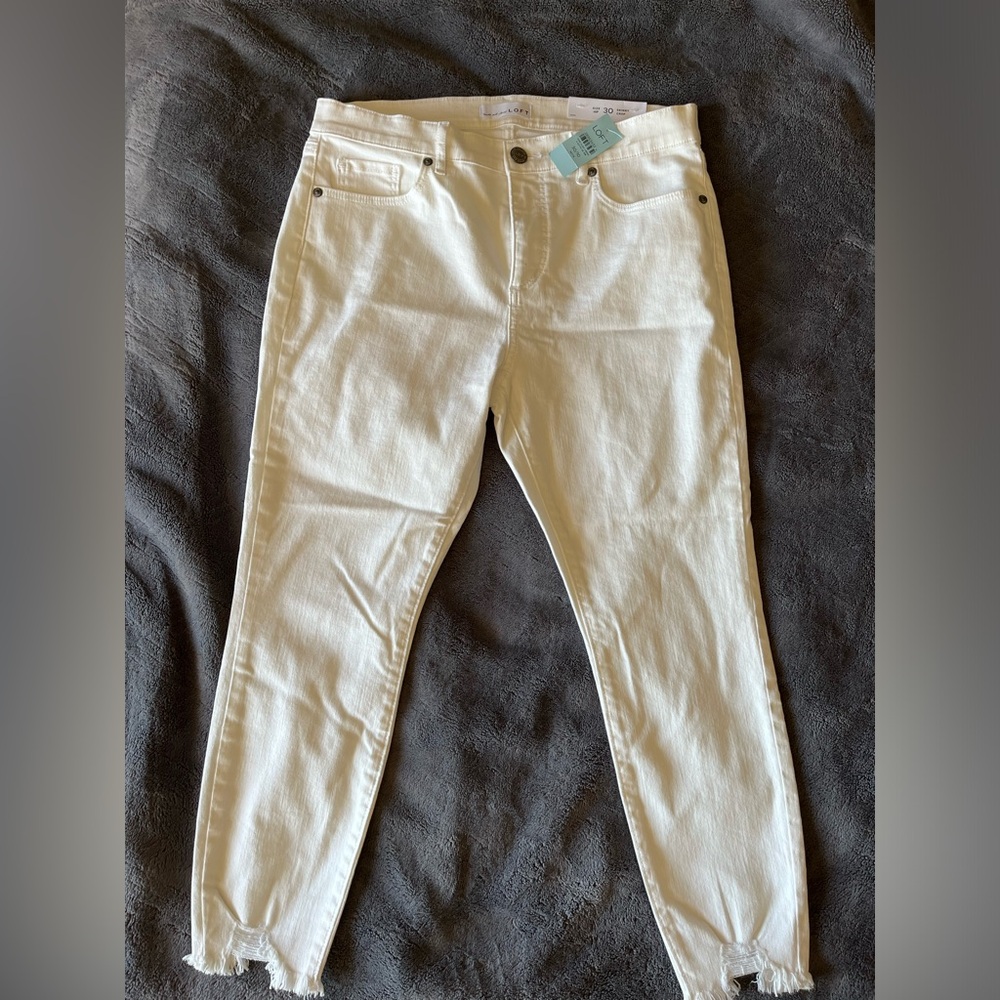 LOFT Skinny White Jeans